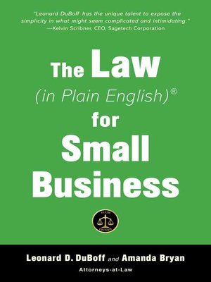 cover image of The Law (in Plain English) for Small Business ()